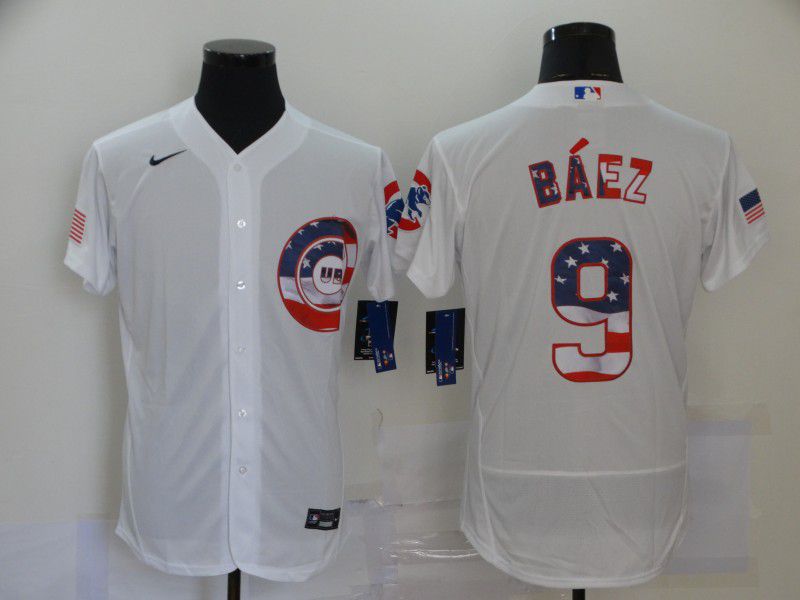 Men Chicago Cubs 9 Baez White 2020 Elite MLB Jerseys
